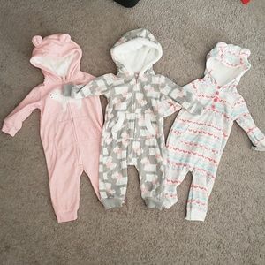 *Bundle* Carters fleece hooded one piece